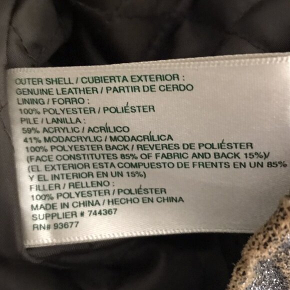 Vintage St. John's Bay Genuine Leather Belted Fur Trim Jacket W Size Large - Picture 9 of 9